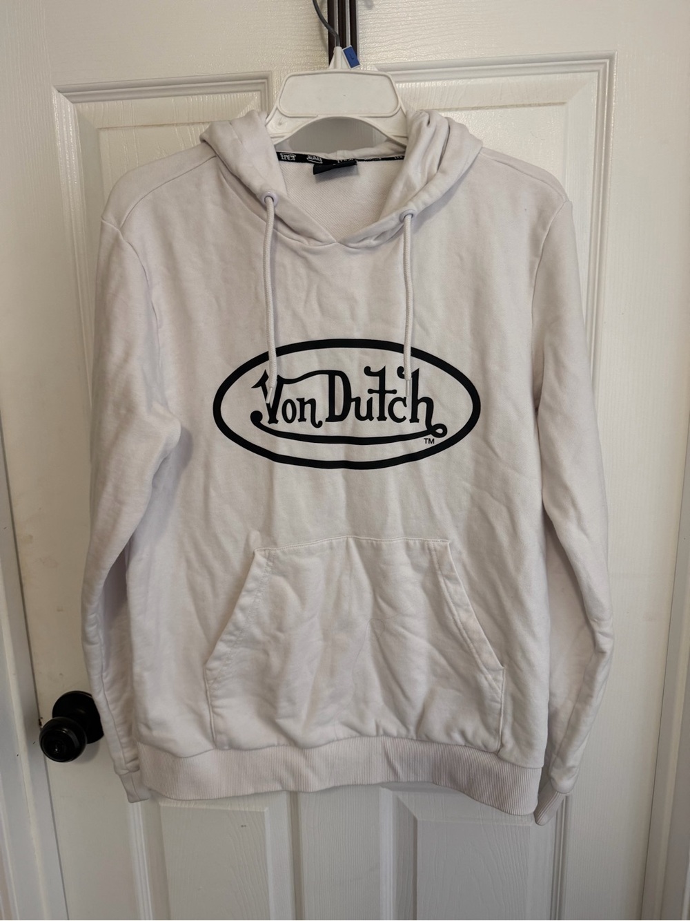 Von Dutch White Hoodie with Black Logo